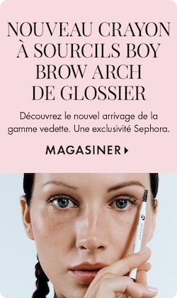 NOUVEAU CRAYON À SOURCILS BOY BROW ARCH DE GLOSSIER | Découvrez le nouvel arrivage de la gamme vedette. Une exclusivité Sephora. MAGASINER &gt;| image de la modèle Bella Hadid utilisant le crayon à sourcils Boy Brow Arch.