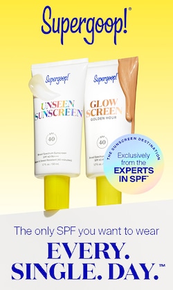 SuperGoop! Le seul écran solaire que vous voulez porter. CHAQUE. JOUR. La destination pour les écrans solaires. Une exclusivité des experts en FPS. Image des produits.