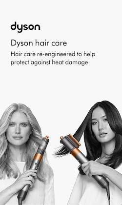 DYSON. Dyson Hair care. Hair care re-engineered to help protect again heat damage.