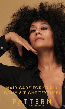 Hair cair for curl, coily, and tight textured hair. Patterb by Tracee ellis ross.