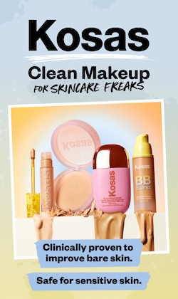 Kosas. clean makeup for skincare freaks. Clinically proven to improve bare skin. Safe for sensitive skin. Image of products.