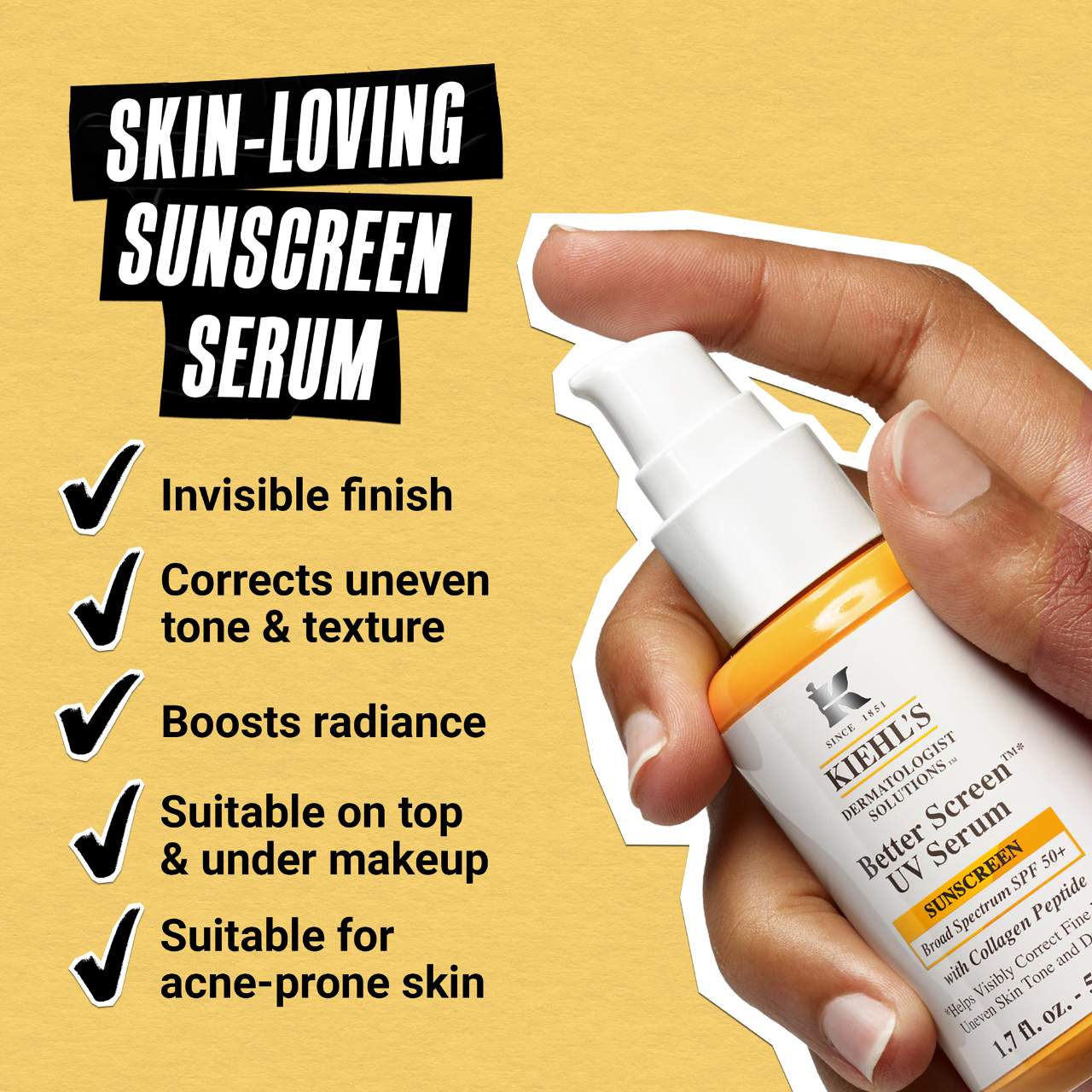 Better Screen™ UV Serum SPF 50+ Facial Sunscreen with Collagen Peptide