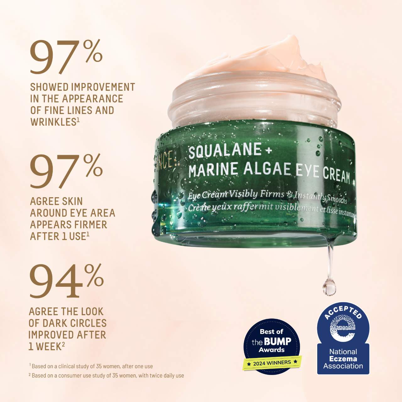 Marine Algae Eye Cream for Fine Lines & Dark Circles + Squalane