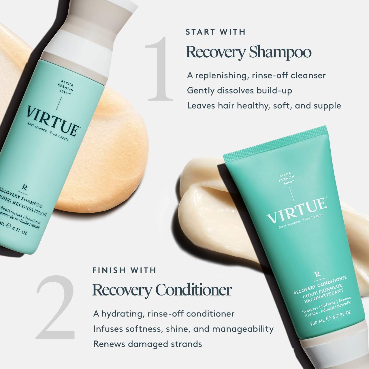 VIRTUE Recovery Shampoo & hotsell Conditioner Set