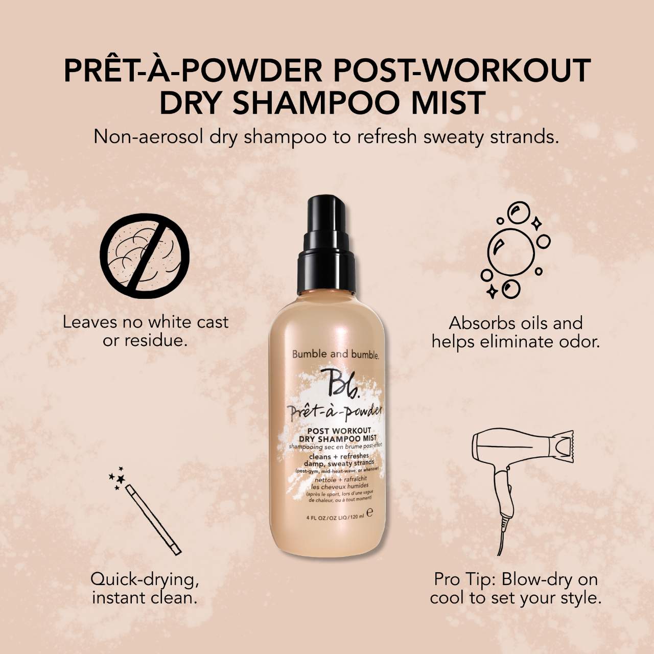 Prêt-à-powder Post Workout Non-Aerosol Dry Shampoo Mist