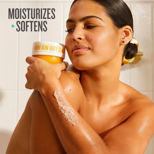 In addition to its exfoliating properties, this body scrub is often enriched with nourishing oils. These oils, such as coconut or almond oil, help to moisturize and hydrate the skin, providing a silky smooth feel. The scrub's ingredients often possess vitamins and antioxidants that can restore and protect the skin's natural barrier, thus improving overall skin health.