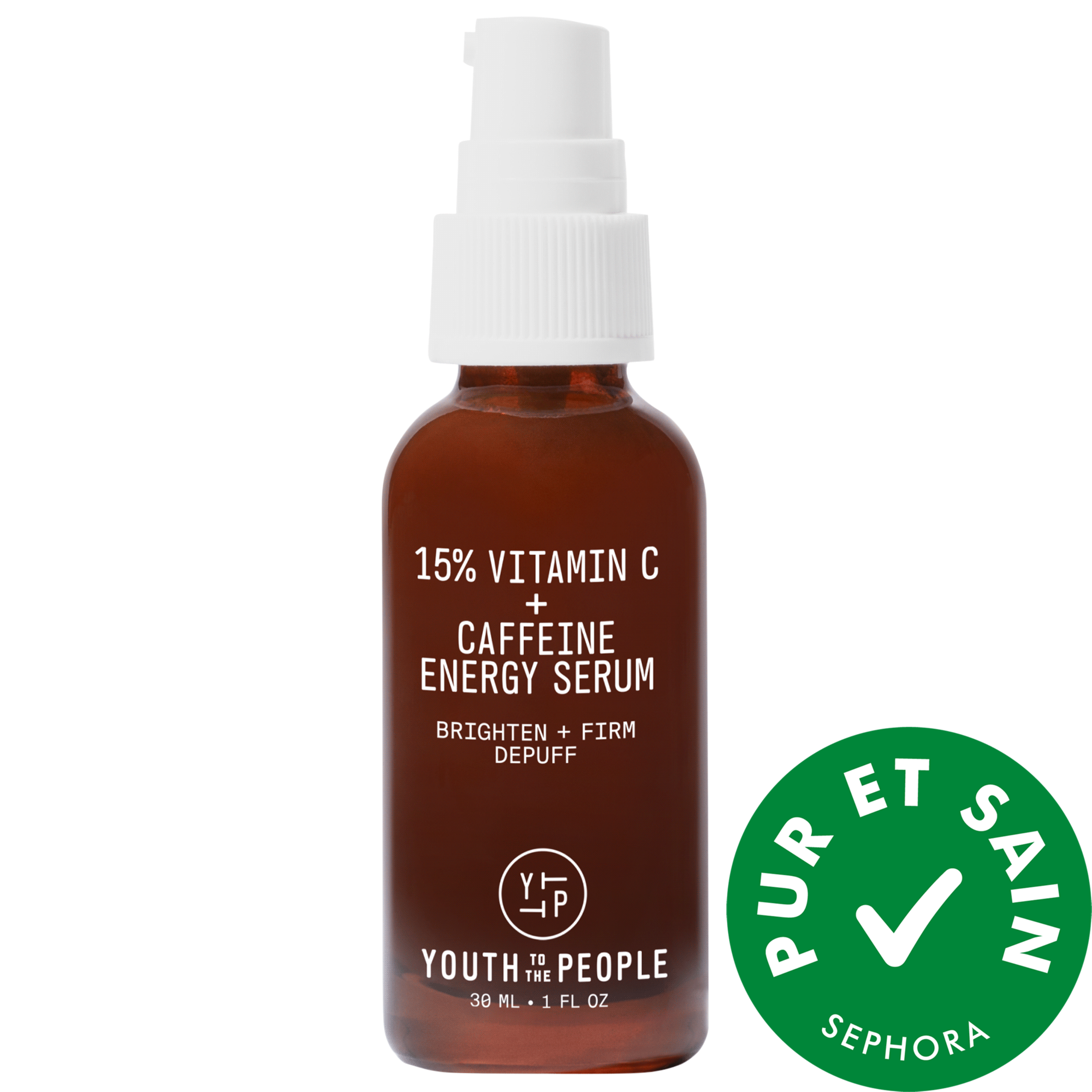 15 % de vitamine C + sérum illuminateur énergisant avec caféine pour la texture inégale