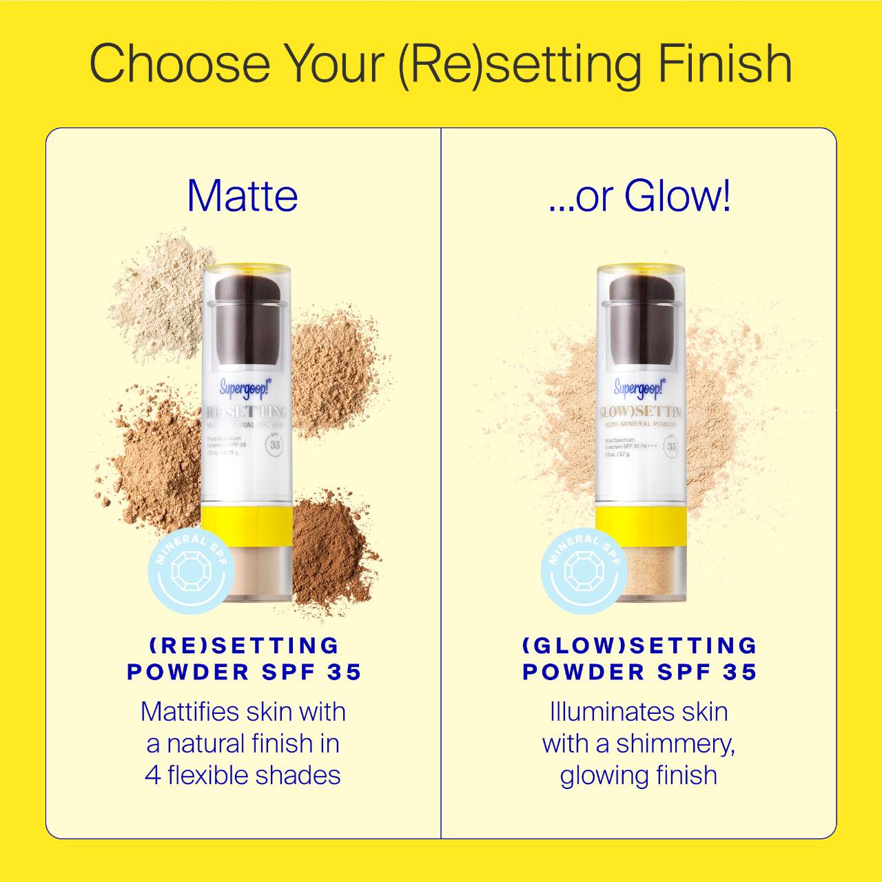 100% Mineral (Re)setting Powder Face Sunscreen SPF 35