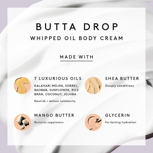 In conclusion, the Butta Drop Whipped Oil Hydrating Body Cream Mini is a game-changer in the realm of body care. Its whipped texture, nourishing oils, and protective properties make it an exceptional product for those seeking intense hydration, improved skin health, and a touch of luxury. Say goodbye to dry and dull skin, and say hello to a truly indulgent body care experience. Description by ChatGPT.