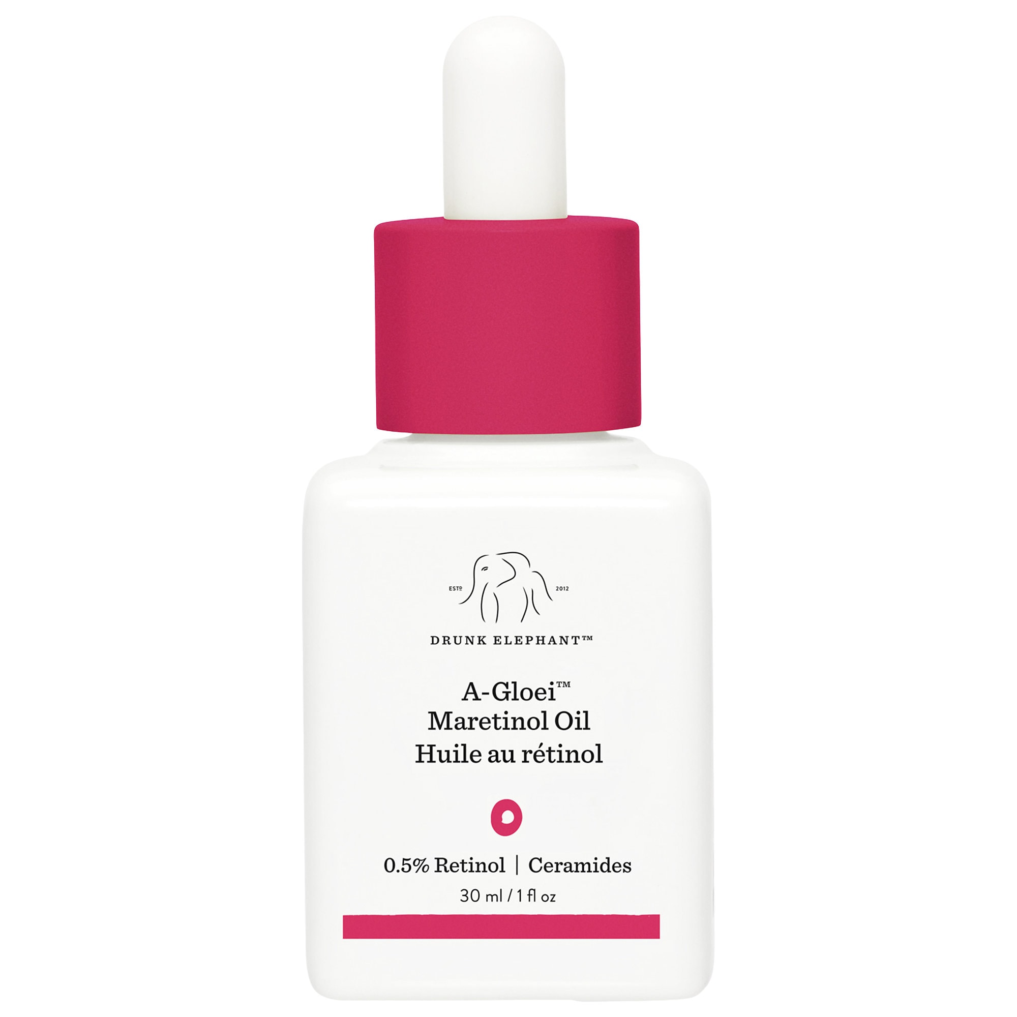 Used 80% full Drunk Elephant A-Gloei Maretinol Retinol Oil 1 Oz buy Ceramides Clear