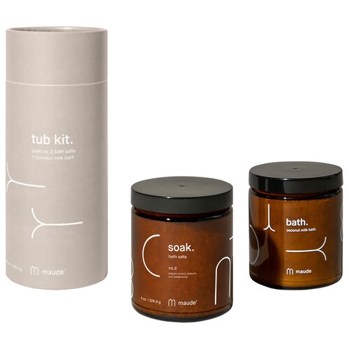 Tub Kit - mineral bath salt soak and coconut milk bath set is a luxurious self-care product specifically designed to enhance the rejuvenating experience of taking a bath. This carefully curated set includes two essential items that work together to create a soothing and indulgent experience.