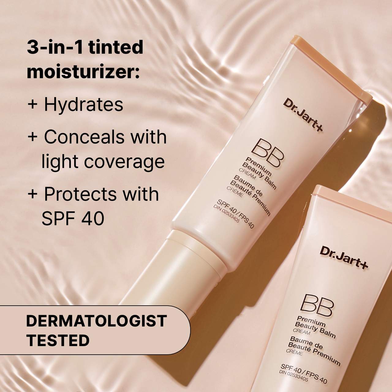 Premium BB Tinted Moisturizer with Niacinamide and SPF 40