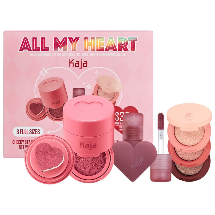 ALL MY HEART Lip, Eye, and Cheek Set - Kaja | Sephora