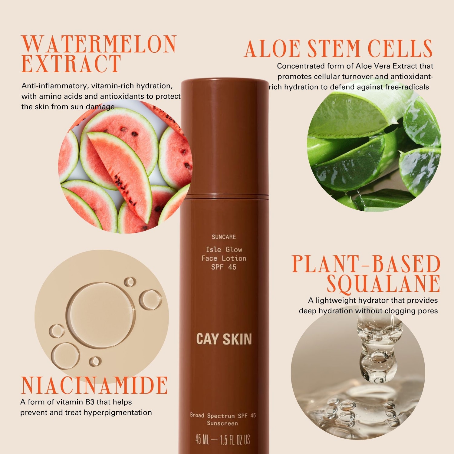 Isle Glow Face Sunscreen Moisturizer SPF 45 with Sea Moss and Niacinamide