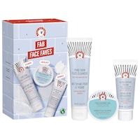 First Aid Beauty - Ensemble-cadeau de favoris pour le visage FAB, le meilleur des soins pour la peau pour nettoyer, exfolier et hydrater