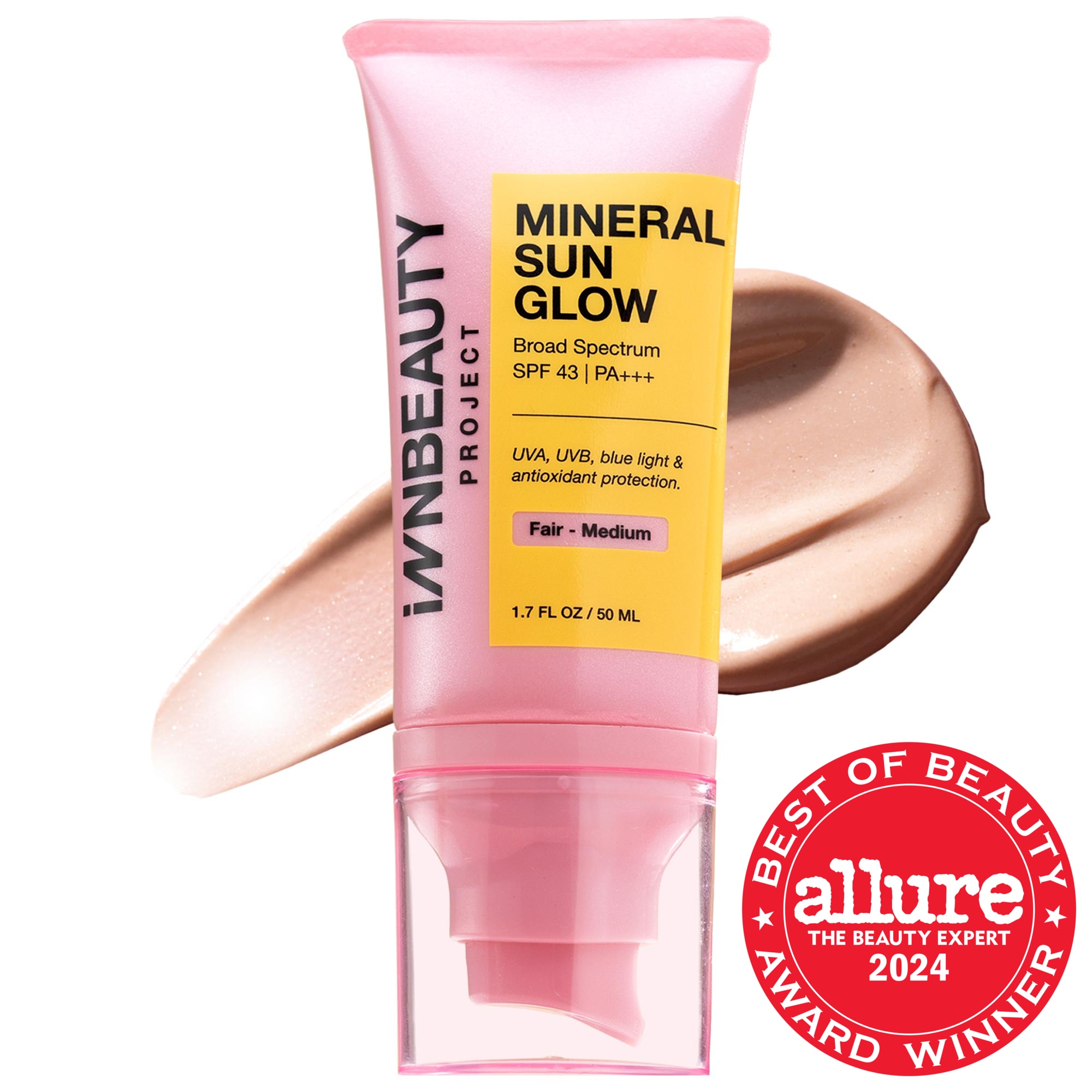 Mineral Sun Glow Broad Spectrum Sunscreen SPF 43 PA +++ with Peptides and Vitamin C