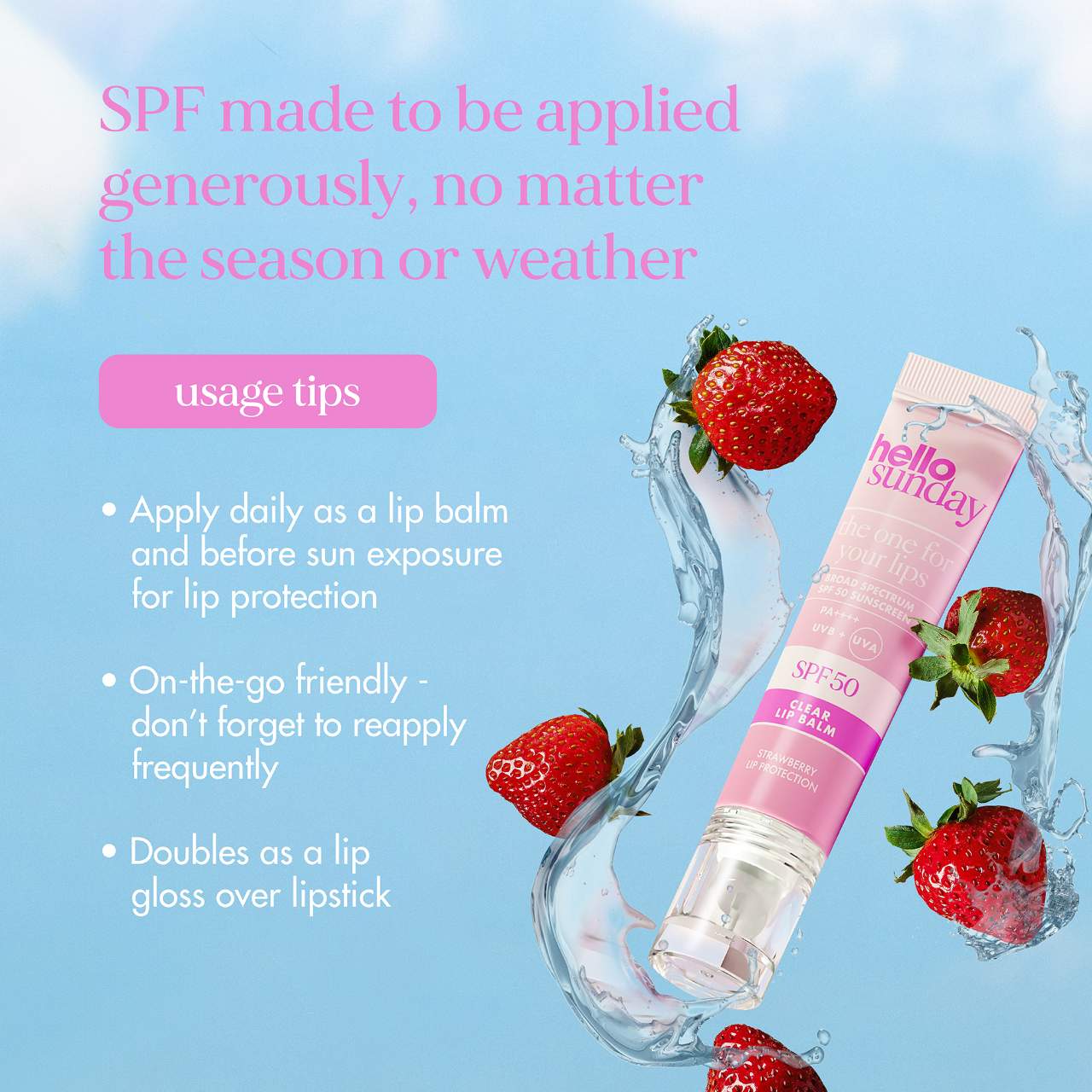 The One For Your Lips SPF 50 Hydrating Lip Balm with Hyaluronic Acid & Squalane