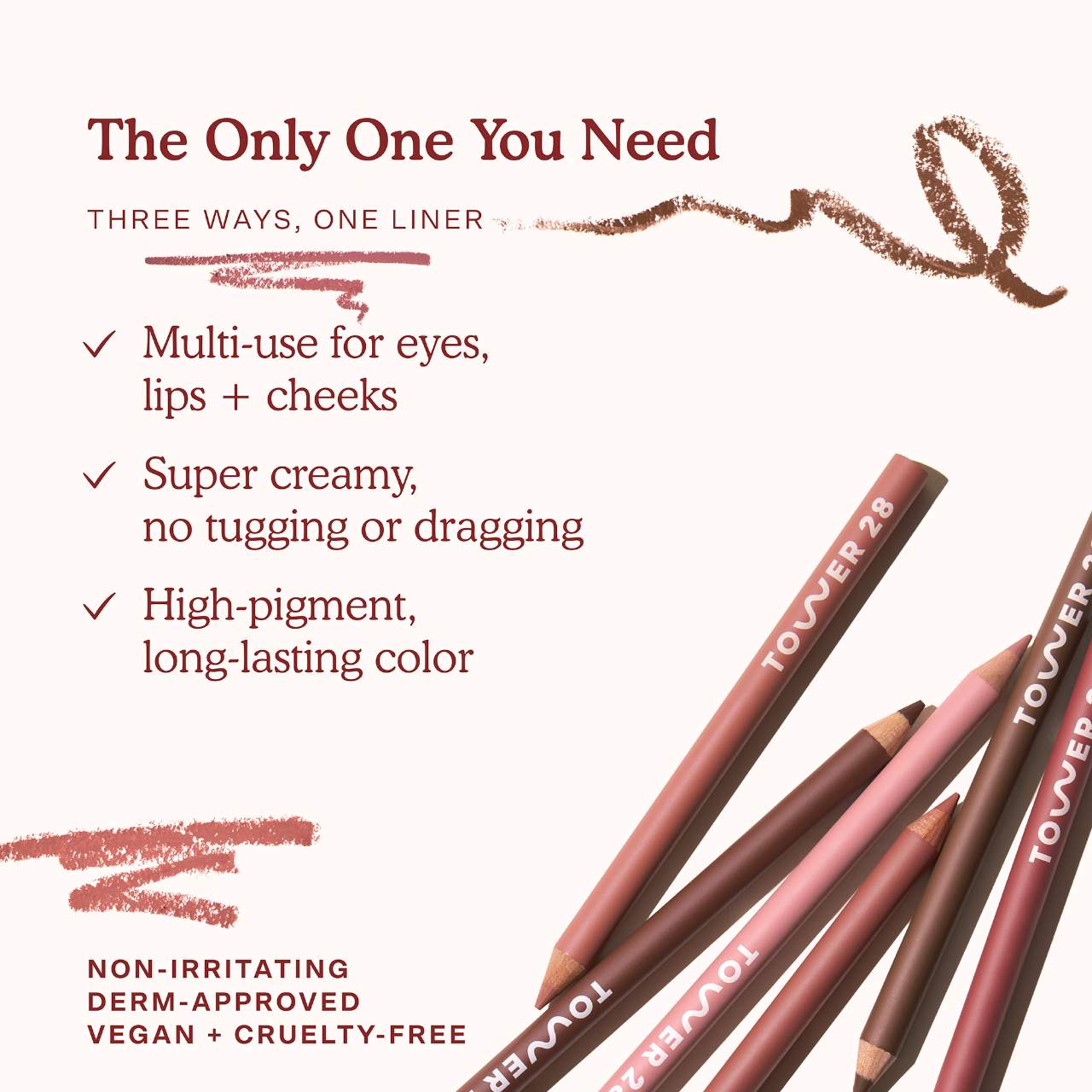 OneLiner Lip Liner + Eyeliner Cheek Pencil