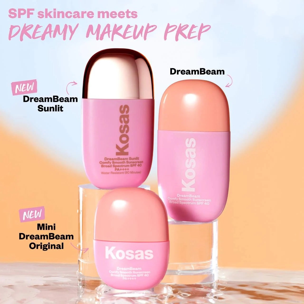 DreamBeam Silicone-Free Mineral Sunscreen SPF 40 with Ceramides and Peptides