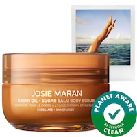 Josie Maran - Always Nude (Unscented) - Argan Oil + Sugar Balm Refillable Exfoliating Body Scrub Jar