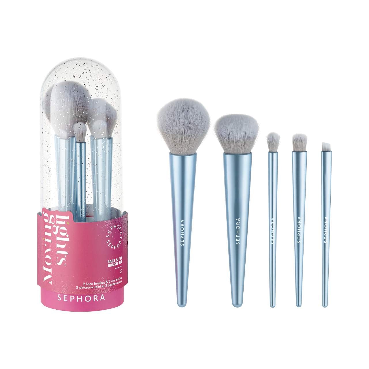 5 PC Face & Eye Brush Set