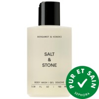 Salt & Stone - Minigel nettoyant pour le corps rechargeable bergamote et hinoki avec niacinamide et probiotiques