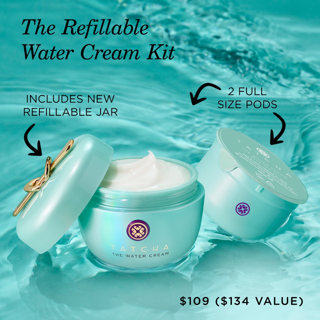 The Water Cream Moisturizer Full Size & Refill Pod Bundle