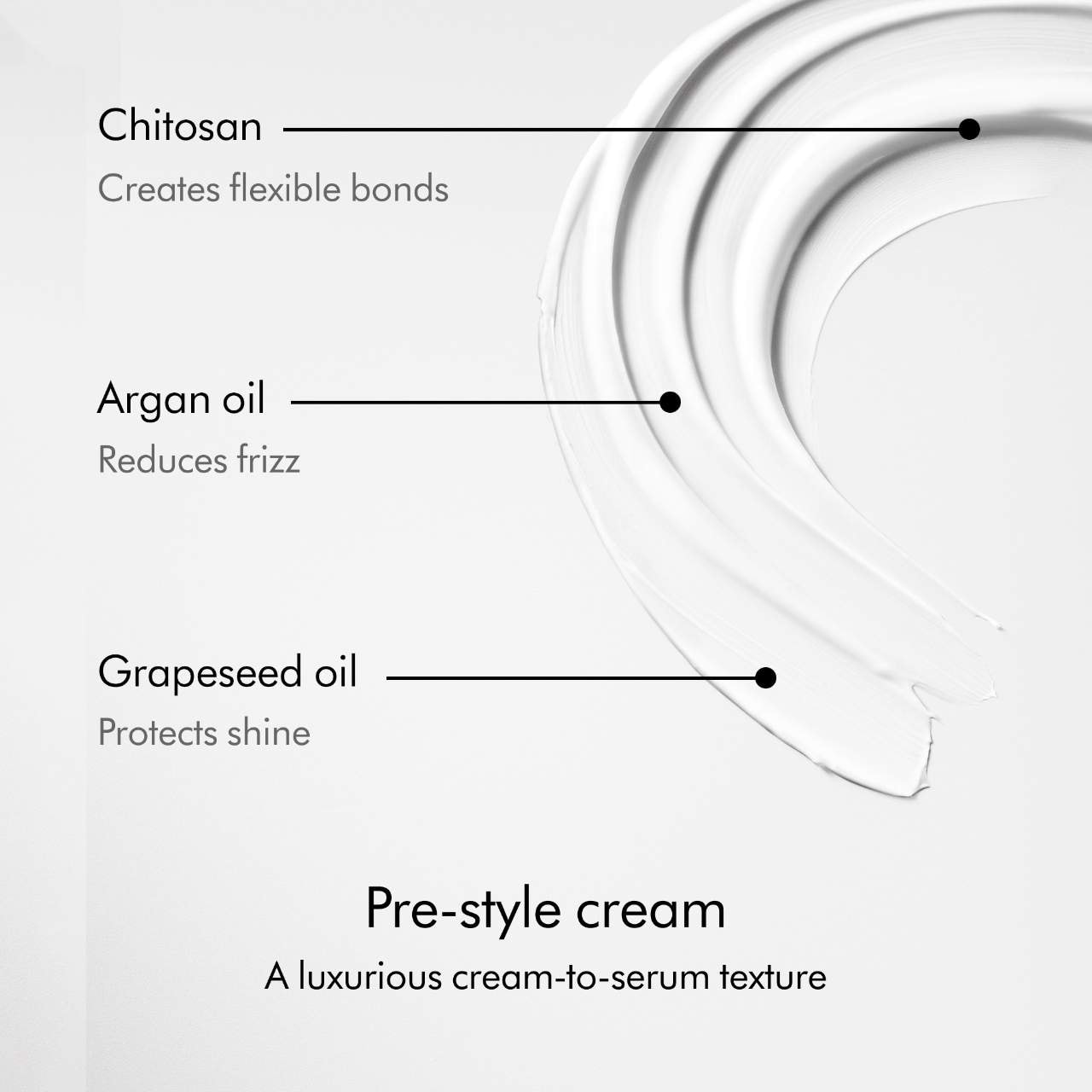 Chitosan Pre-Styling Hair Cream for Flexible Hold