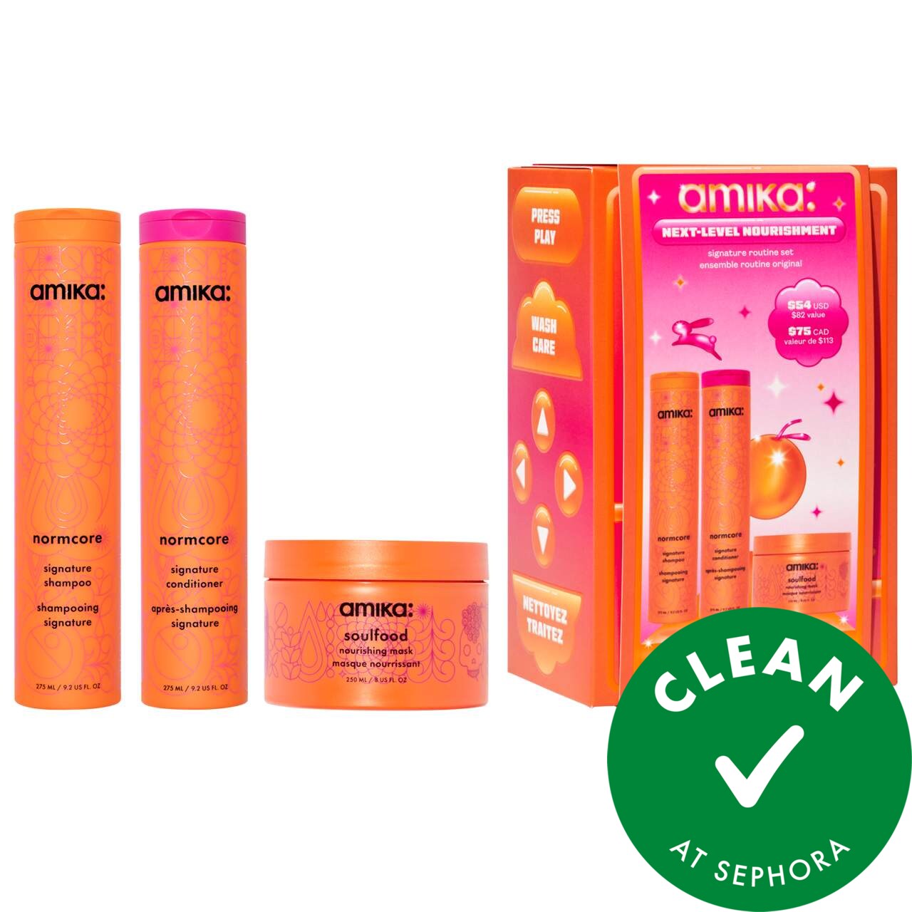 amika Next-Level Nourishment Signature Hair Routine Set