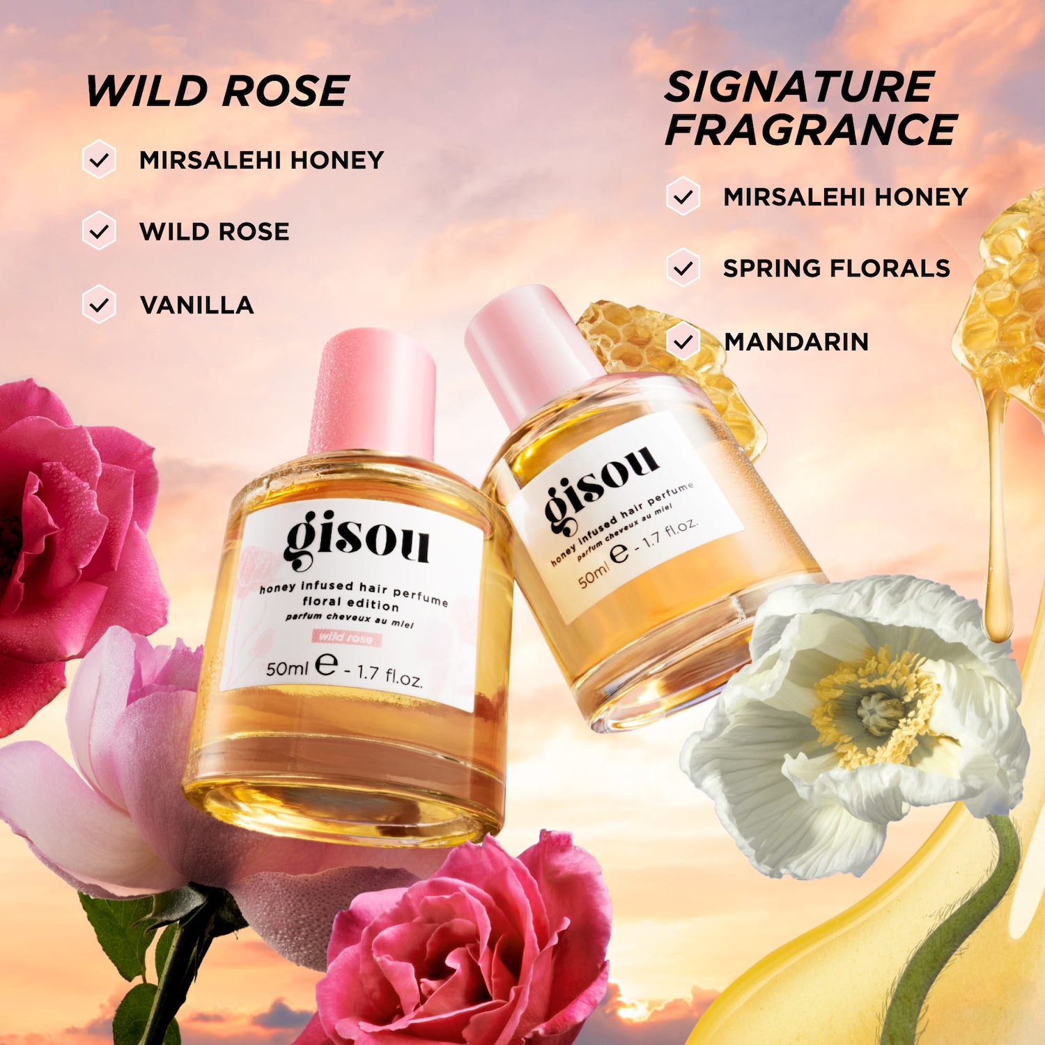 Wild Rose Honey Infused Hair Perfume