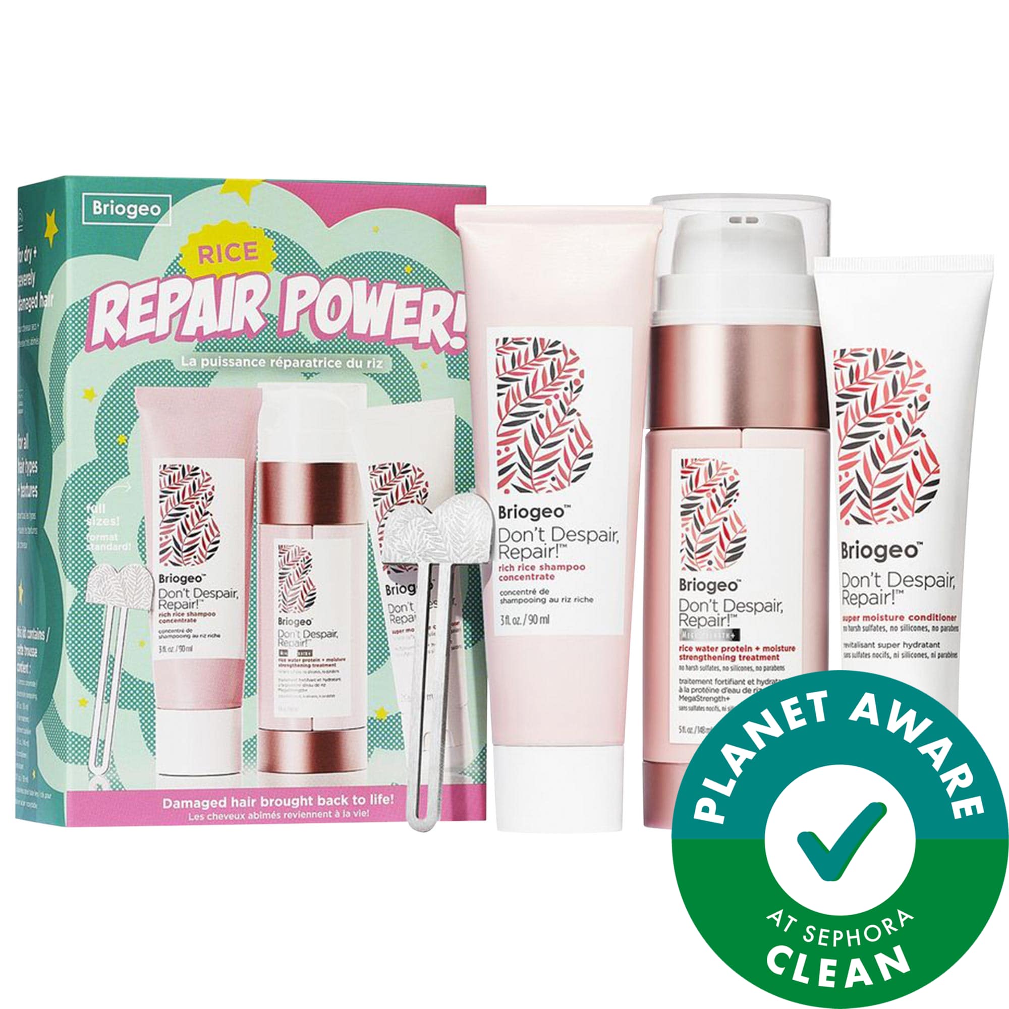 Don't Despair, Repair!™ Rice Repair Power Shampoo, Treatment and Conditioner Value Set for Severe Damaged Hair