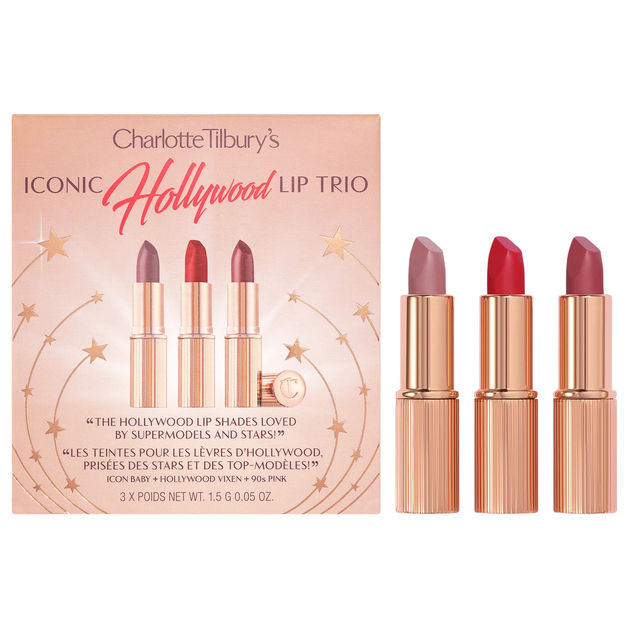 Mini Iconic Hollywood Lipstick Trio Set