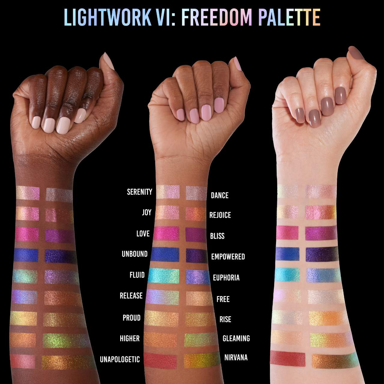 LIGHTWORK VI The Freedom Palette: Magnetic, Customizable, Stackable Palette with Illuminating Pigments for Eyes, Face & Lips 