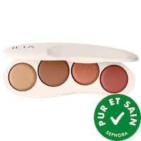 ILIA - La palette pour le visage The Ethereal Baked comprenant la poudre bronzante, l’illuminateur et le fard à joues longue tenue