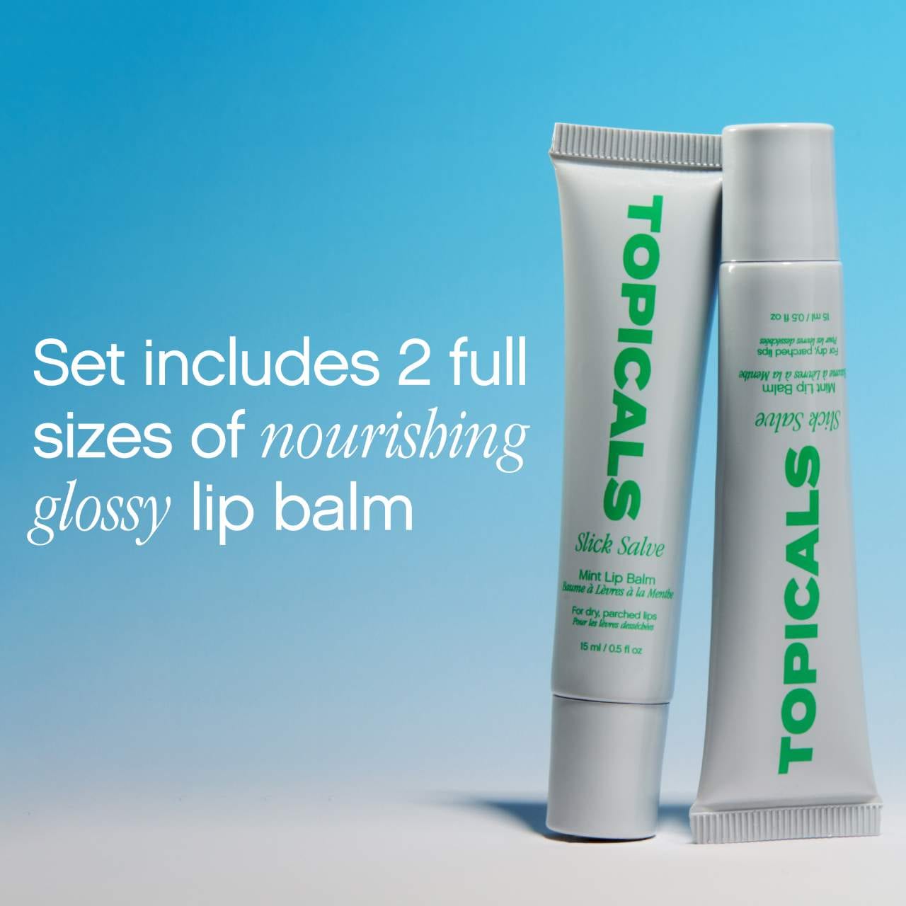 Slick Salve Glossy Lip Balm Duo for Dry, Parched Lips