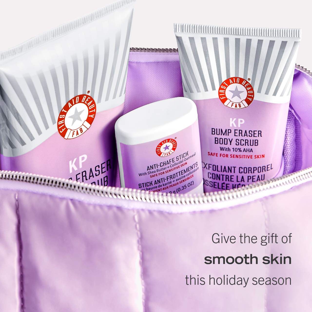 Snowed In with Smooth Skin  - Exfoliating Body Holiday Gift Set and Travel Bag