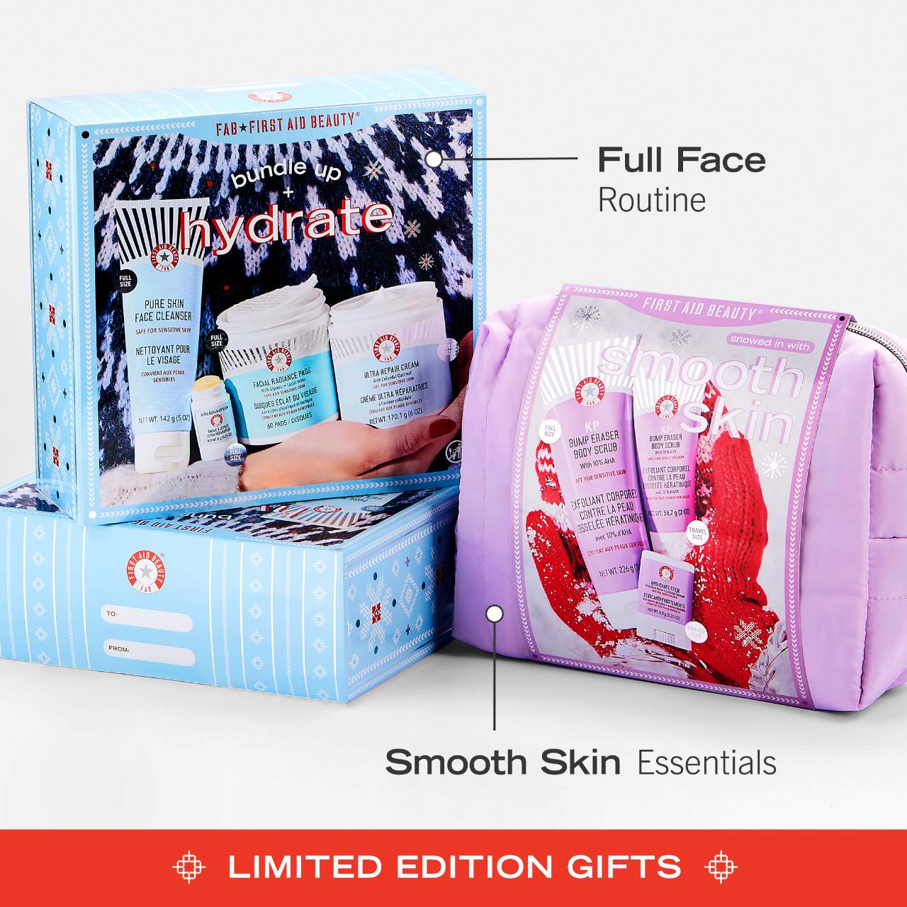 Snowed In with Smooth Skin  - Exfoliating Body Holiday Gift Set and Travel Bag