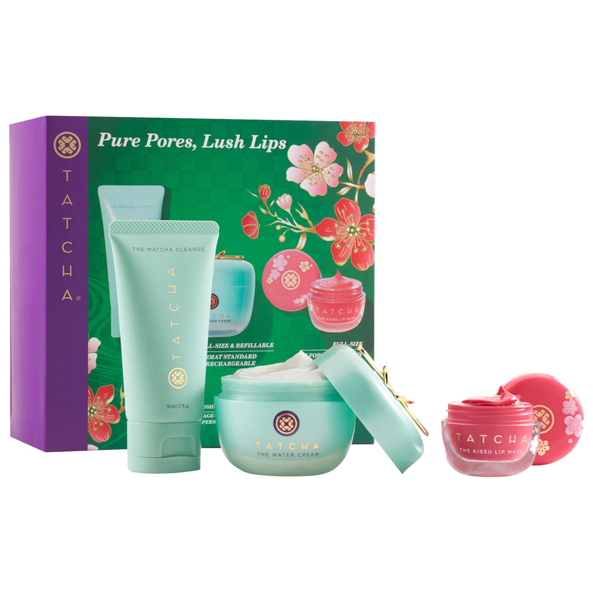 Tatcha Pure Pores, Lush Lips Clarifying Skincare Set