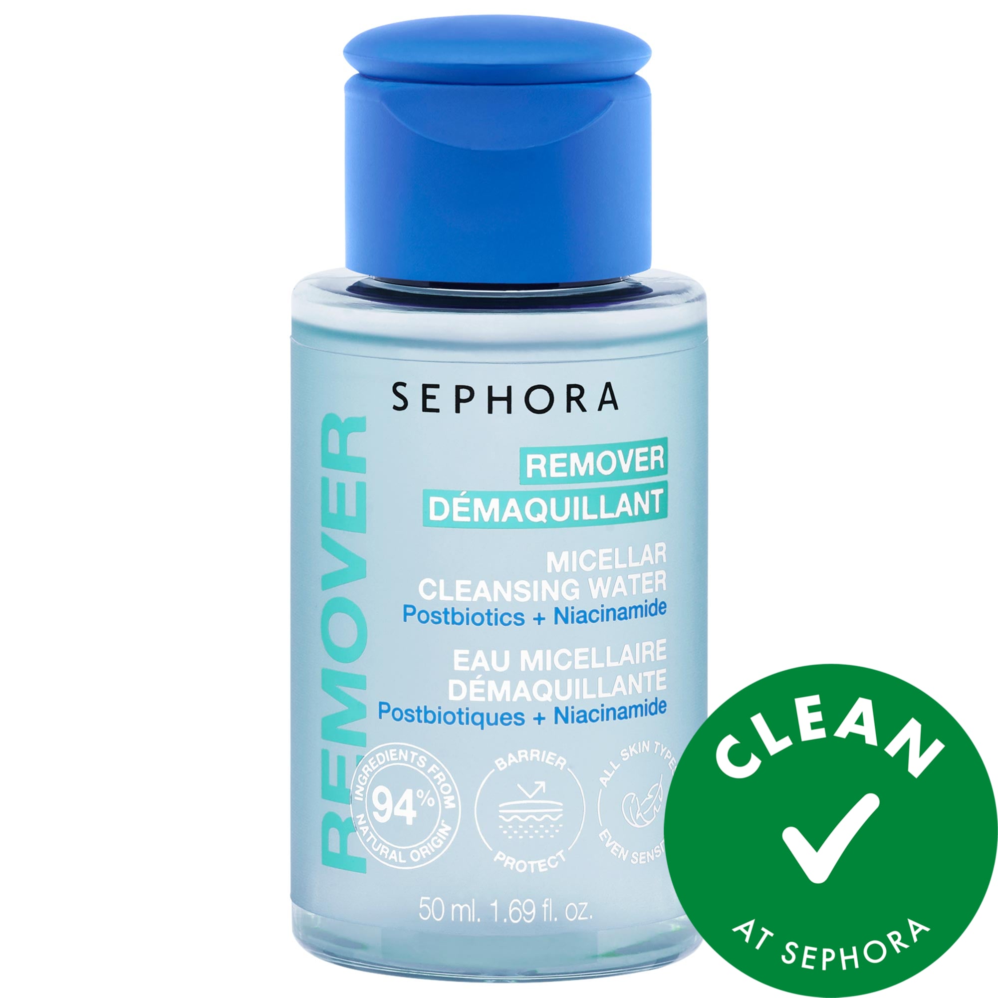 SEPHORA COLLECTION Mini Micellar Cleansing Water with Postbiotics + Niacinamide 1.69 oz. / 50 ml