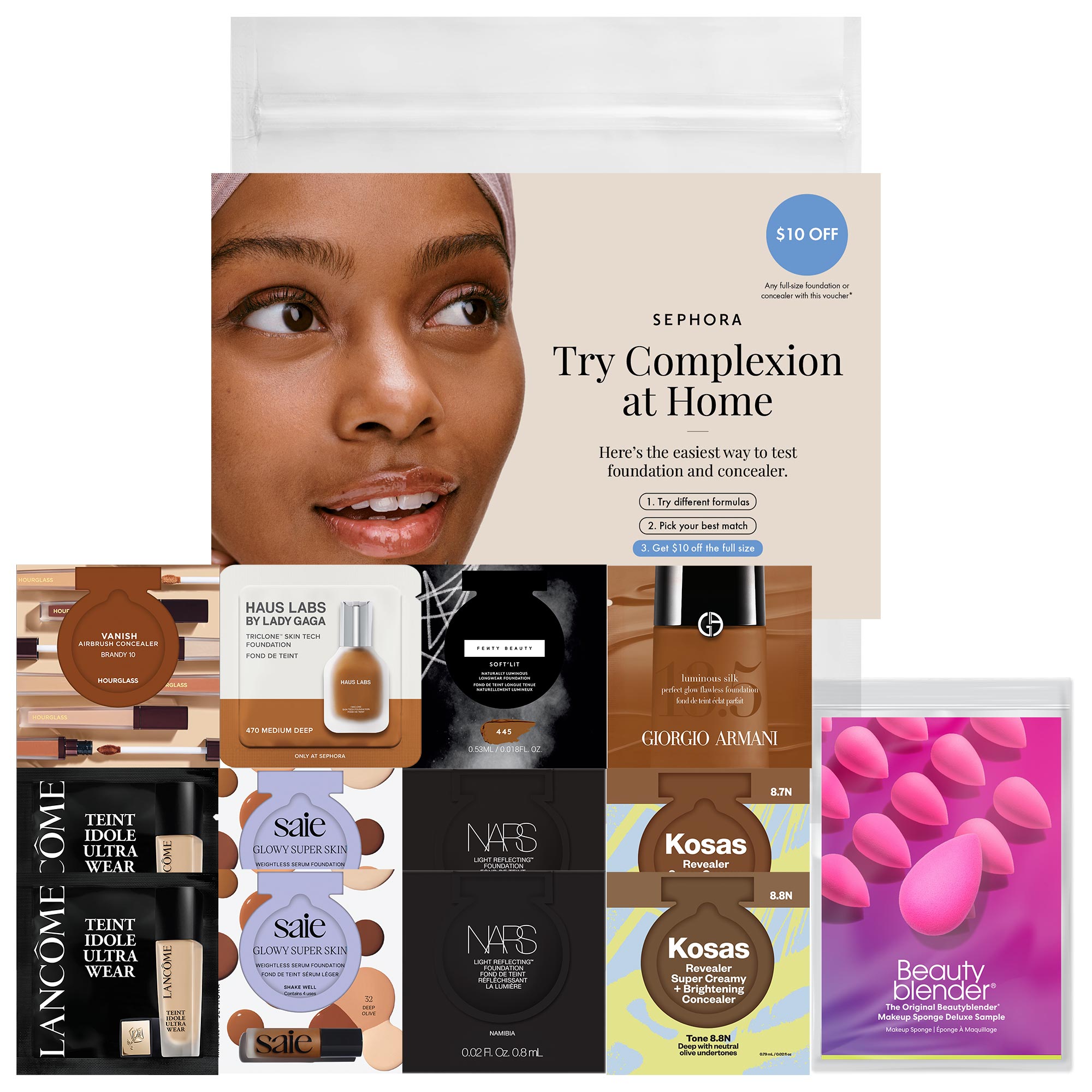 Complexion Try-On Sample Bag With Redeemable Voucher