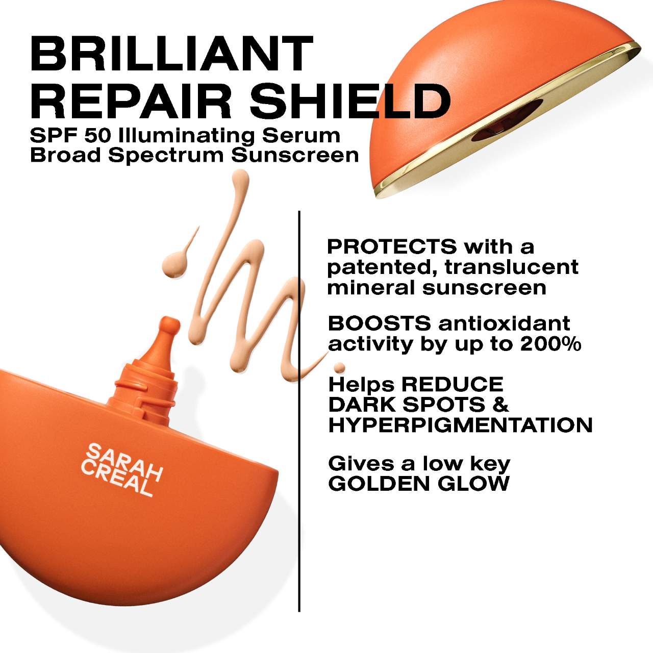 Brilliant Repair Shield Illuminating Broad Spectrum Face Mineral Sunscreen Serum SPF 50