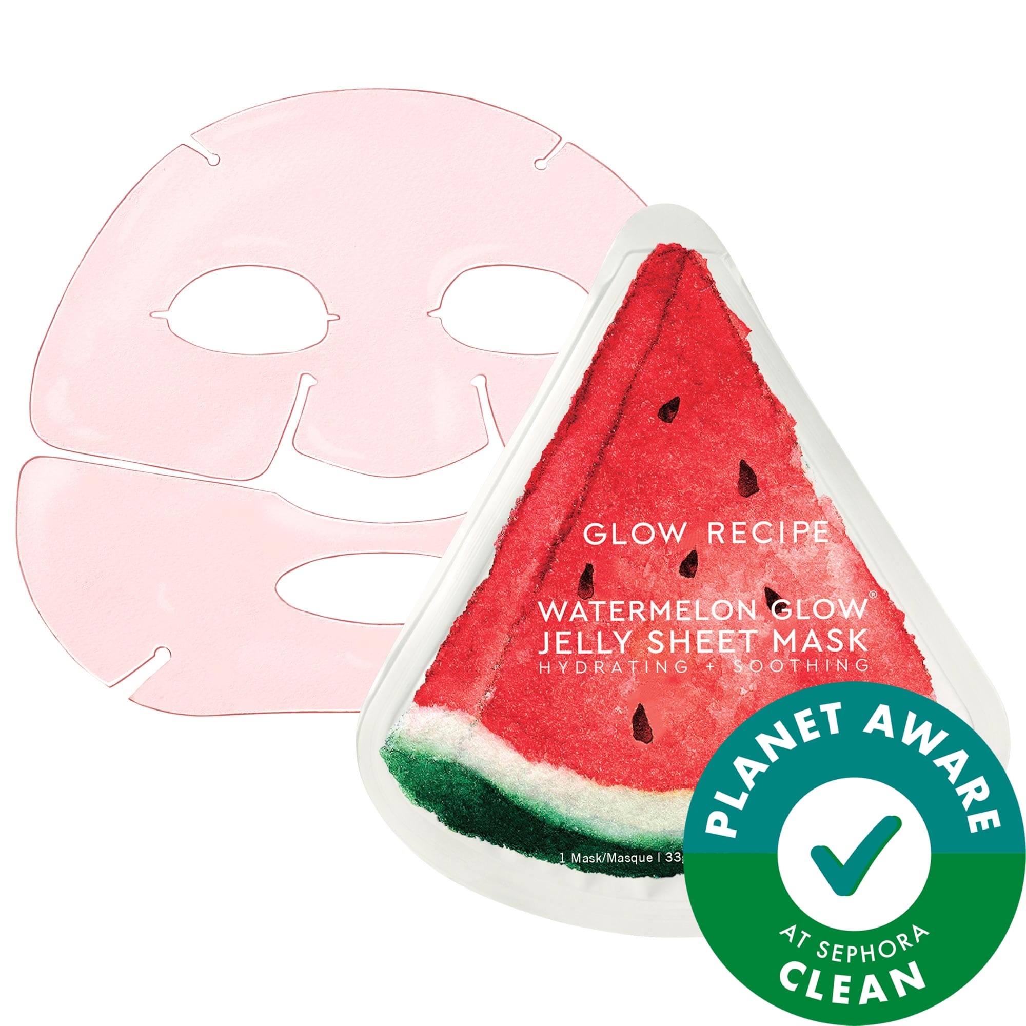 Glow Recipe Watermelon Glow Hydrating & Soothing Jelly Sheet Mask 1.16 oz / 33 g