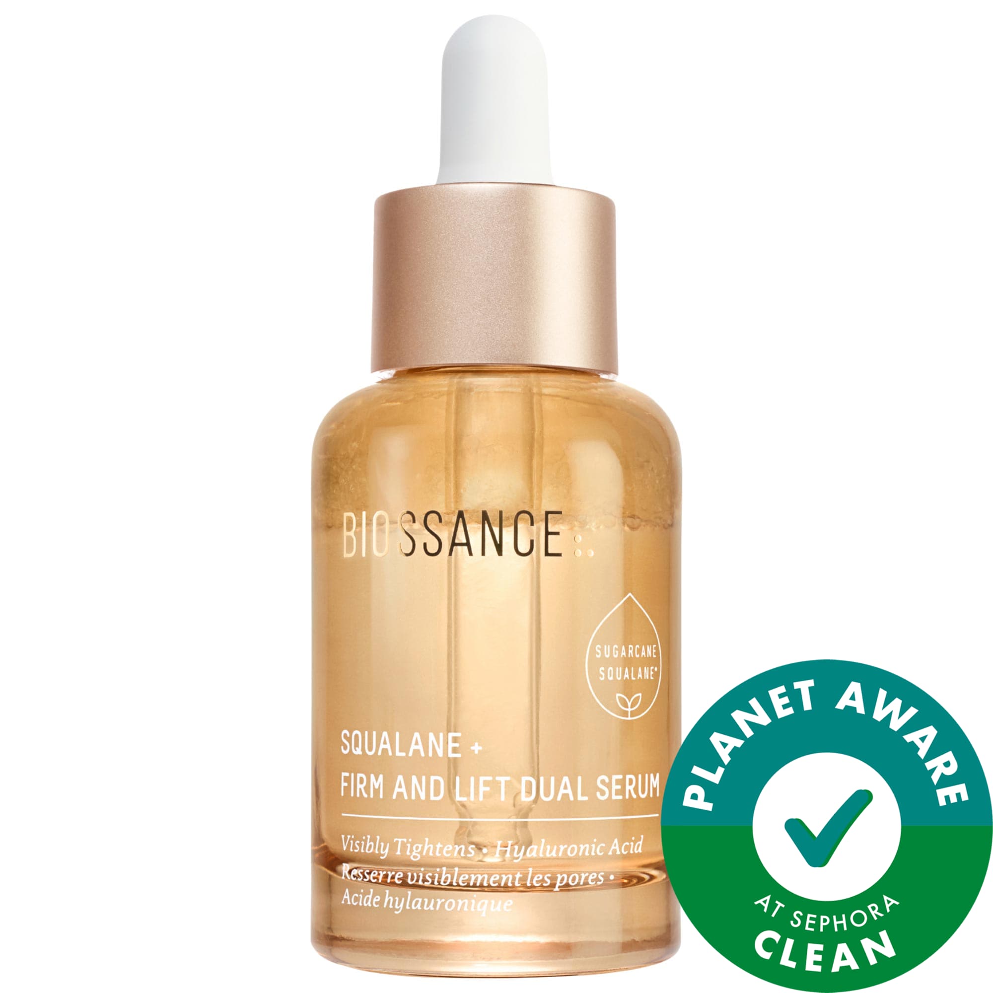 Biossance Firm and Lift Hydrating Dual Serum with Hyaluronic Acid + Squalane 1 fl oz / 30 mL