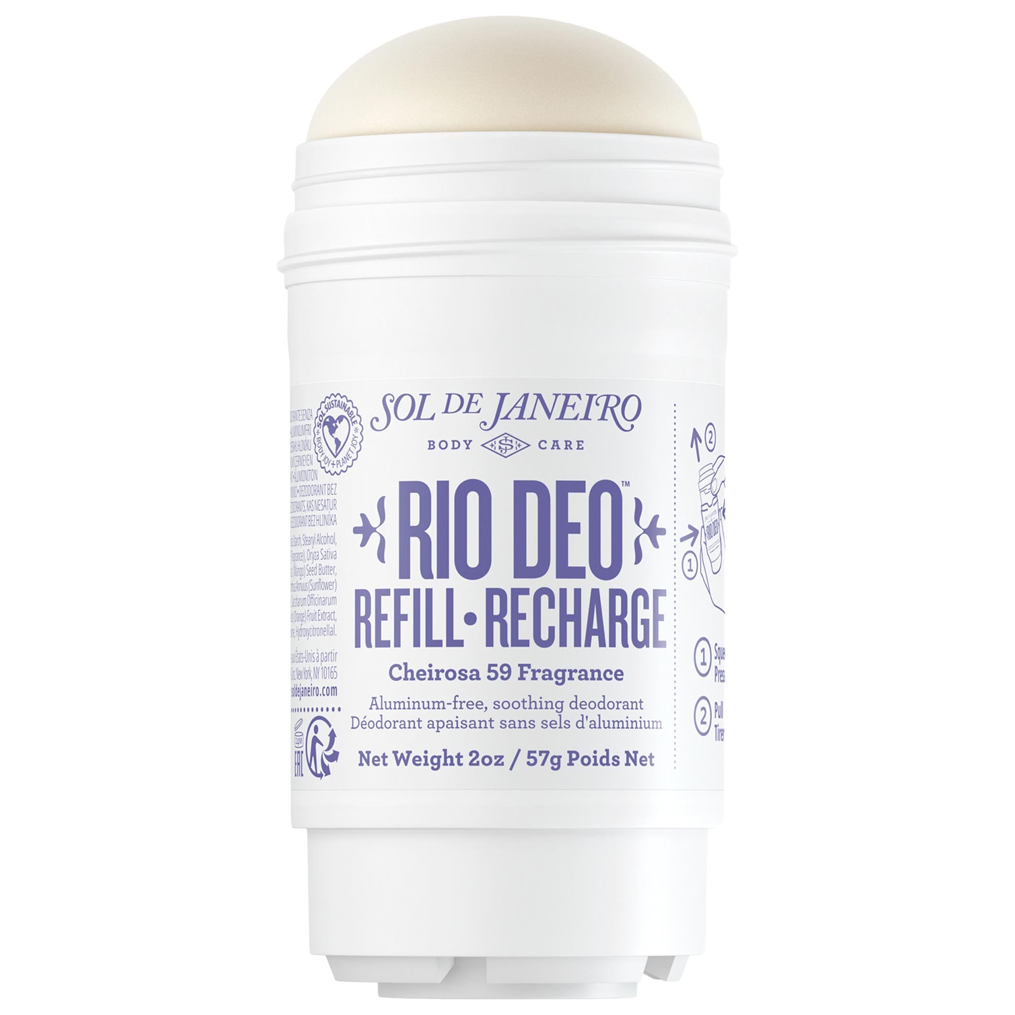 Sol de Janeiro Rio Deo Aluminum-Free Refillable Deodorant Cheirosa 59 3.4 oz / 100 ml