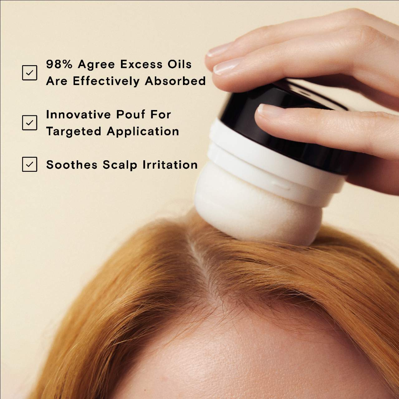 Dry Shampoo Powder Pouf for Balanced Scalp