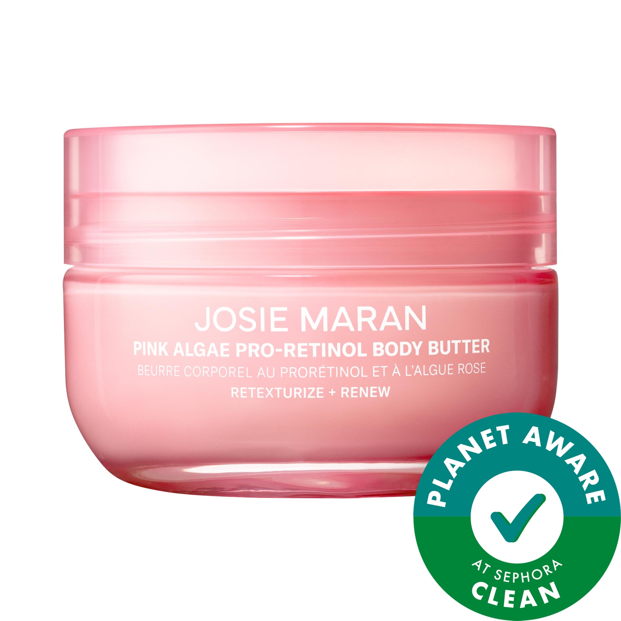 Josie Maran Pink Algae Pro-Retinol Body Butter for Anti-Aging and KP 6 oz / 177 mL