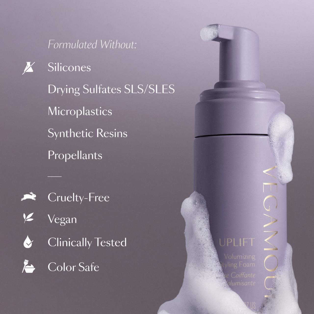 UPLIFT Volumizing Styling Foam for Fine, Flat & Thinning Hair