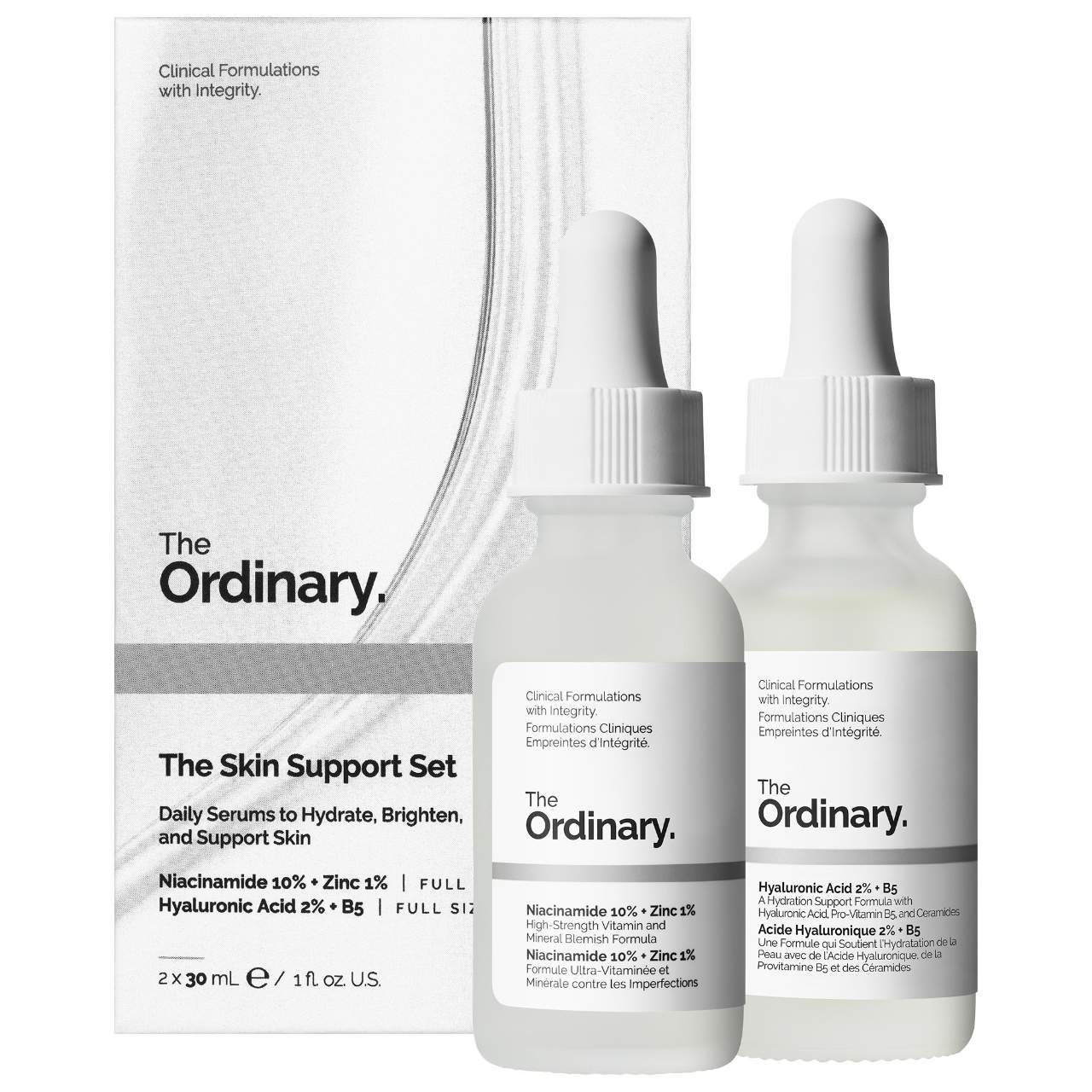 The Ordinary The Skin Support Set with Niacinamide + Hyaluronic Acid