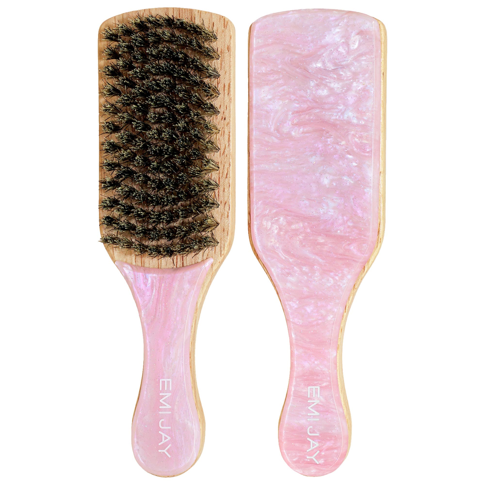 Mini Boar Bristle Hair Brush in Pink Sugar