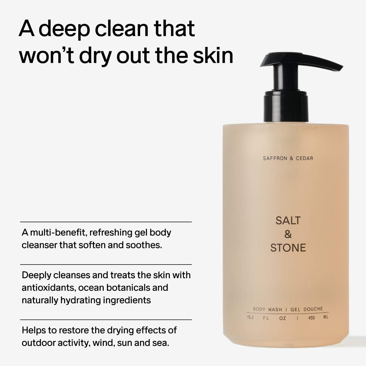 Saffron & Cedar Body Wash with Niacinamide + Probiotics